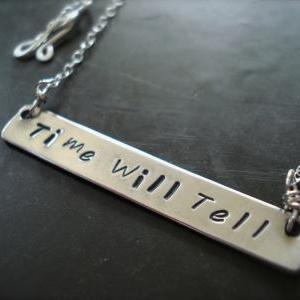 Personalized Sterling Silver Bar Necklace..