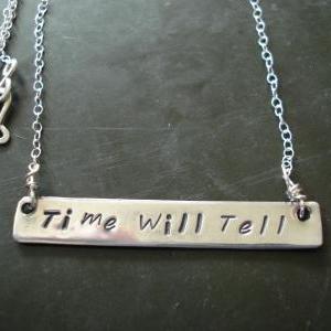 Personalized Sterling Silver Bar Necklace..