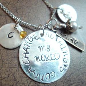 Stamped Necklace-hand Stamped-personalized Mommy..