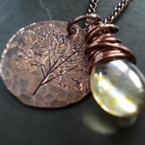 Nature Inspired Copper Penny Hand Stamped Tree..