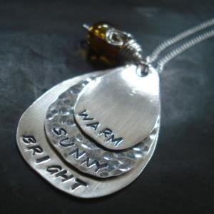 Stamped Necklace-sterling Silver Jewelry..