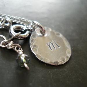 Initial Charm Necklace Made Of Sterling Silver,..