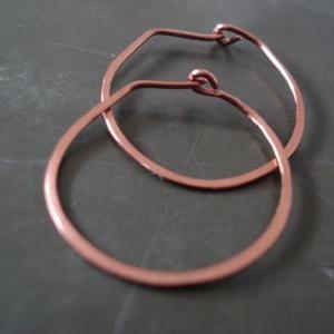 Copper Hand Made Hoop Earrings
