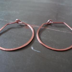 Copper Hand Made Hoop Earrings