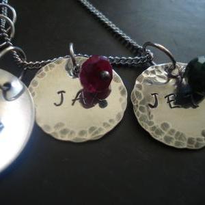 Hand Stamped Necklace- Kids Name..