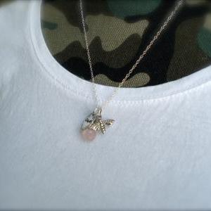 Bee Necklace- Honey Bee- Bumblebee Necklace-..