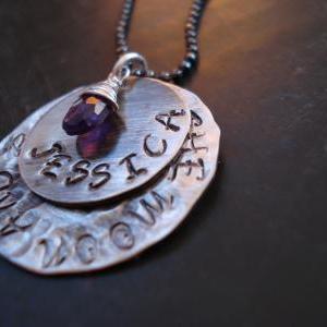 Name Necklace-handstamped Necklace-sterling Silver..