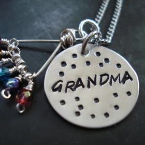Grandma Necklace, Hand Stamped, Grandma Jewelry,..