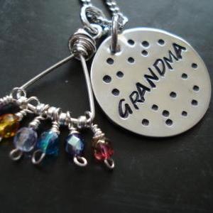 Grandma Necklace, Hand Stamped, Grandma Jewelry,..