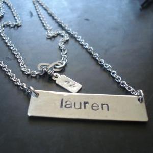 Name Plate Necklace, Name Necklace, Bar Necklace,..