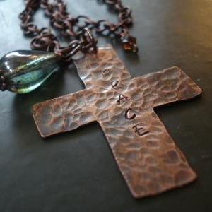 Inspirational Copper Cross Necklace, Grace And..