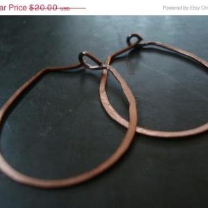 Hammered Copper Hoop Earrings, Copper Hoop..