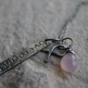 Breast Cancer Awareness Necklace, Overcomer,custom..