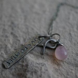Breast Cancer Awareness Necklace, Overcomer,custom..