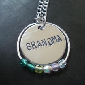 Grandma Necklace, Handmade Sterling Silver..