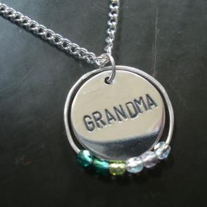 Grandma Necklace, Handmade Sterling Silver..