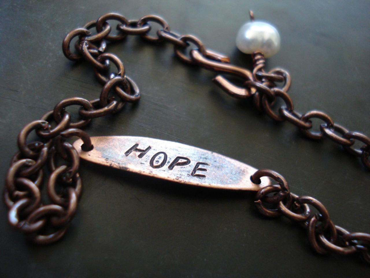 Copper Bracelet- Inspirational Jewelry- Love Bracelet- Hope Bracelet