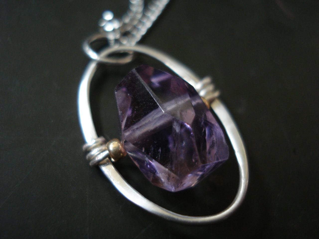 Amethyst Necklace, Gemstone Necklace, Sterling Silver Handmade Jewelry