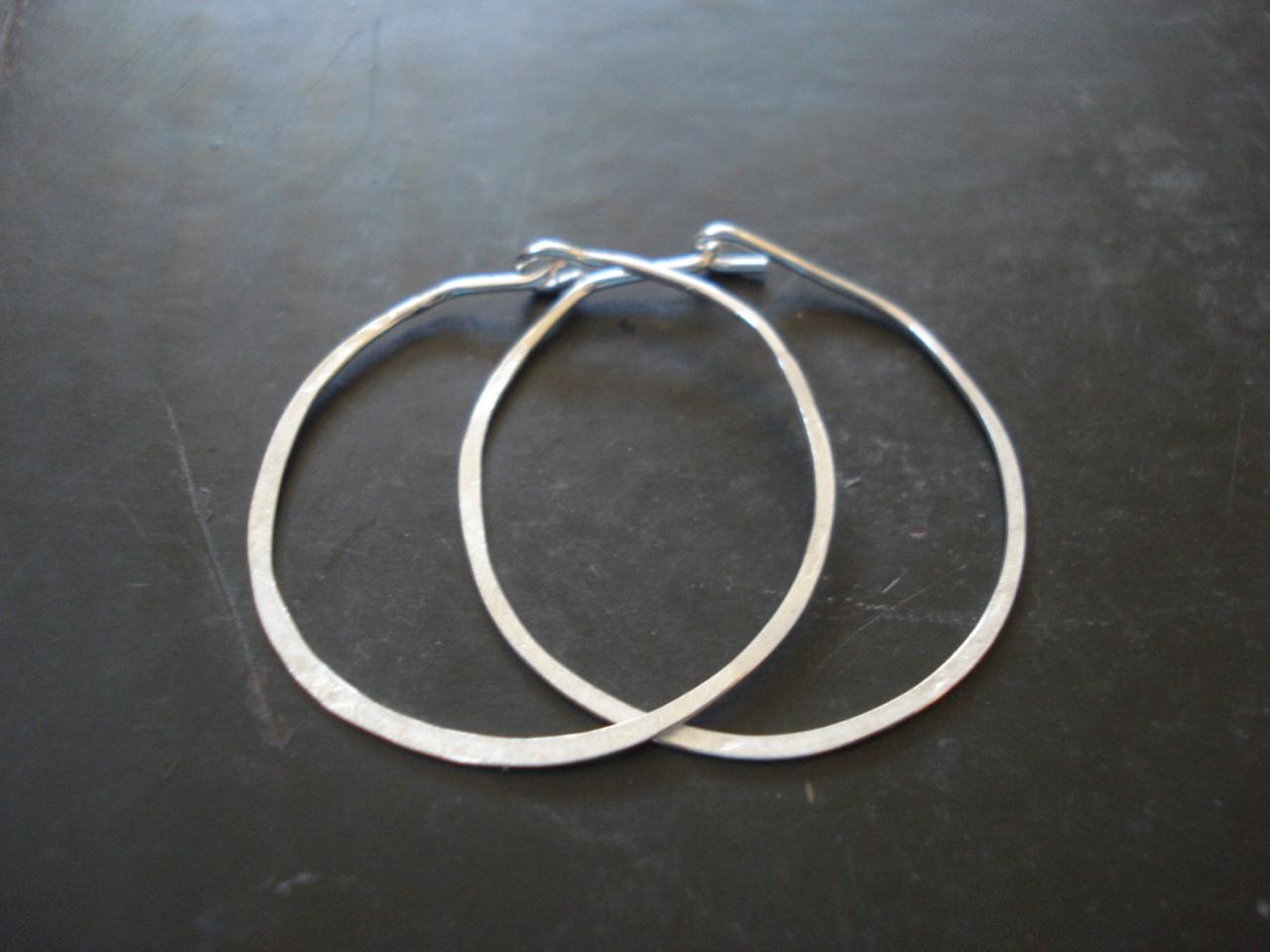 2 Inch Sterling Silver Hoop Earrings, Sterling Silver Handmade Jewelry