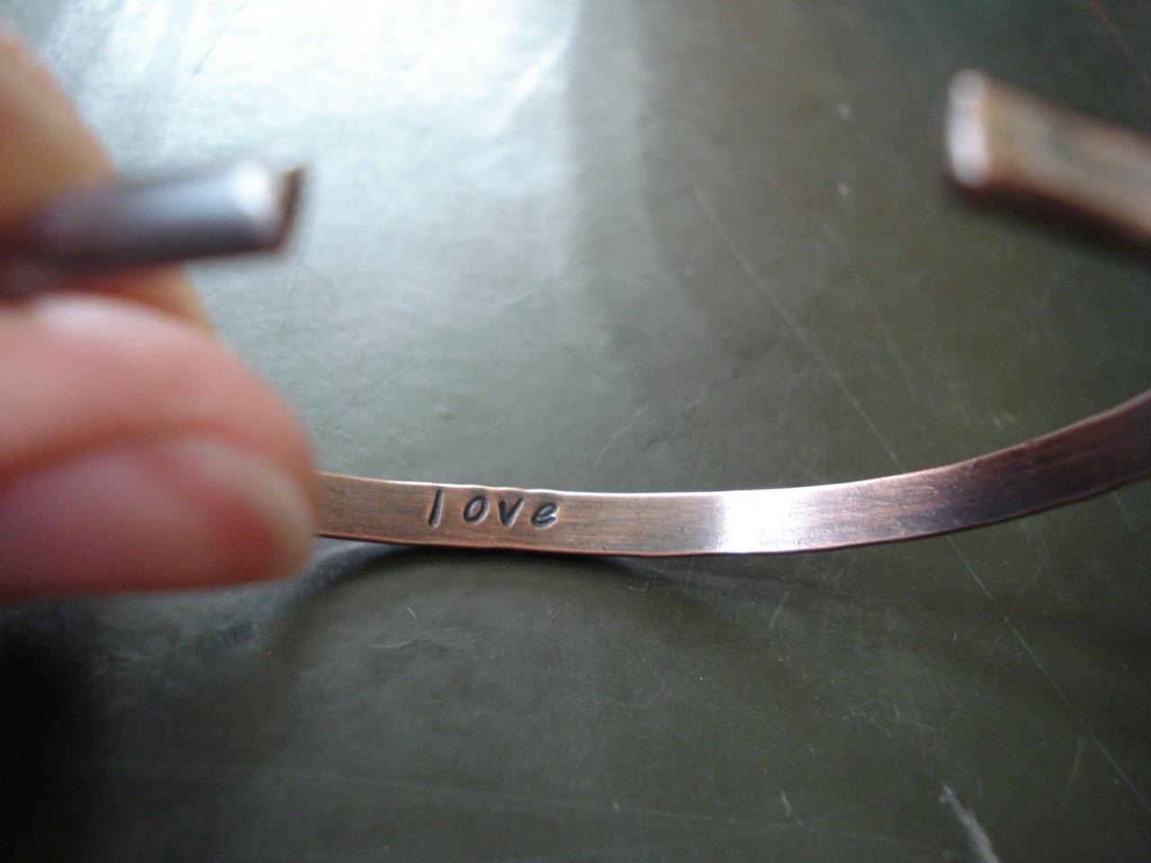 Copper Bracelet- Stacking Bracelet- Bangle Bracelet, Love Bracelet