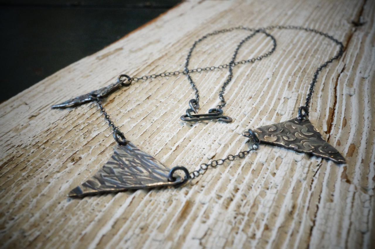 Triangle Necklace, Geometric Necklace, Modern Jewelry, Silver Necklace