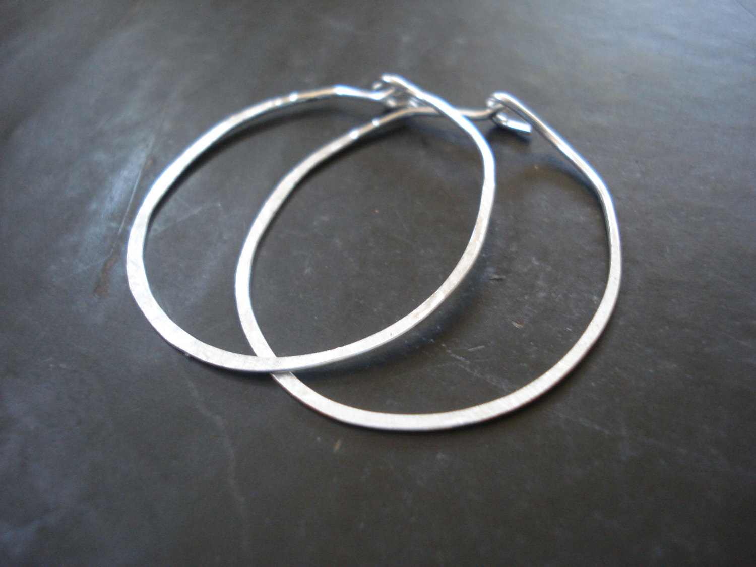 2 Inch Sterling Silver Hoop Earrings, Sterling Silver Handmade Jewelry on Luulla